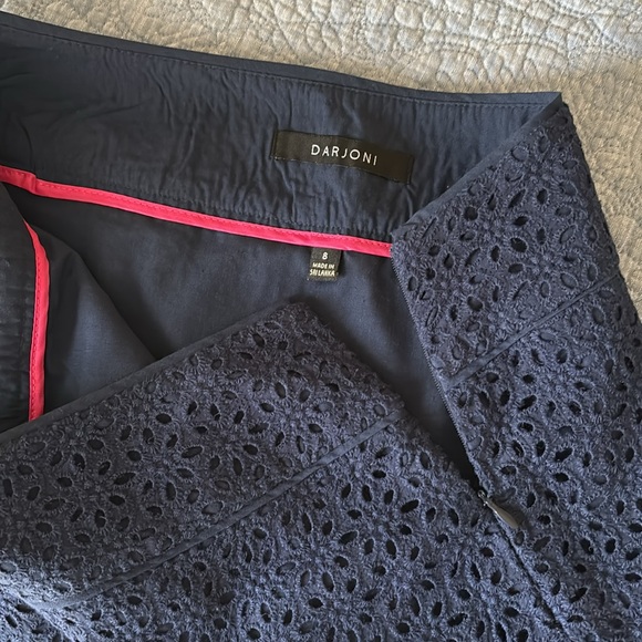 Navy Blue Eyelet Skirt. Size 8 - Picture 6 of 11